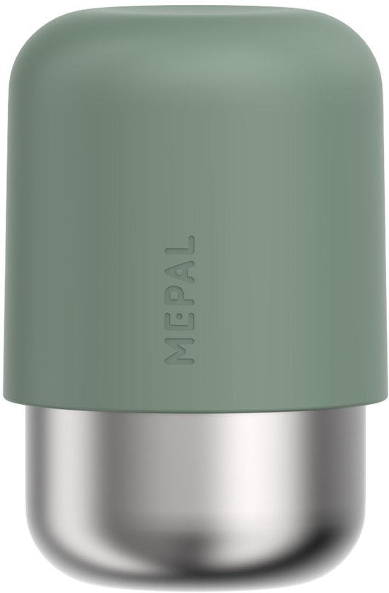 Groene Mepal beker met zilveren onderkant.