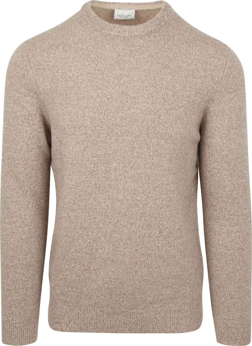 Profuomo Pullover Wol Blend Sand - Maat XL - Heren - Pullovers