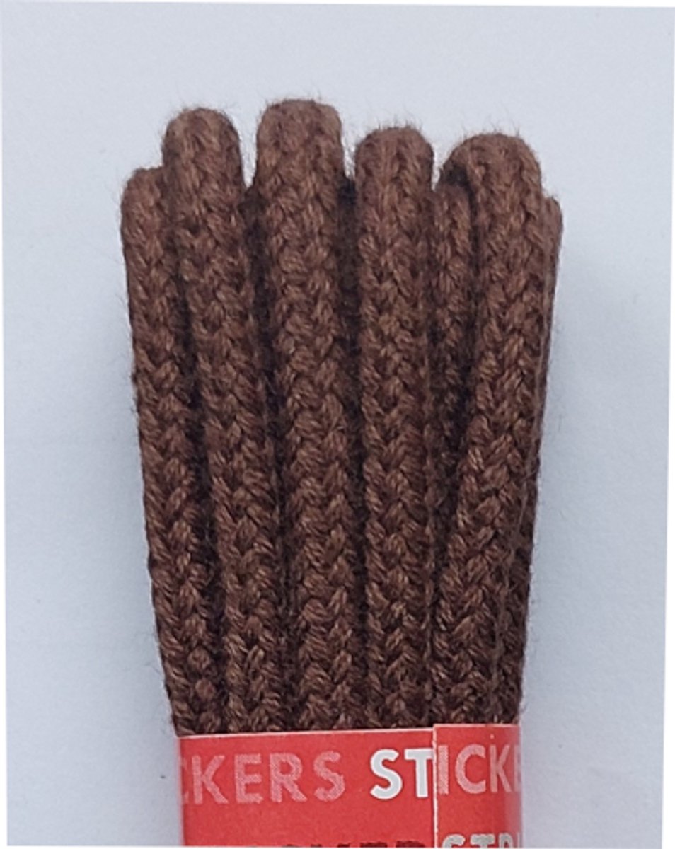 Strickers Veter - Middel Bruin - Dik Rond - Lengte 120 cm - Dikte 4 mm - Schoenveter