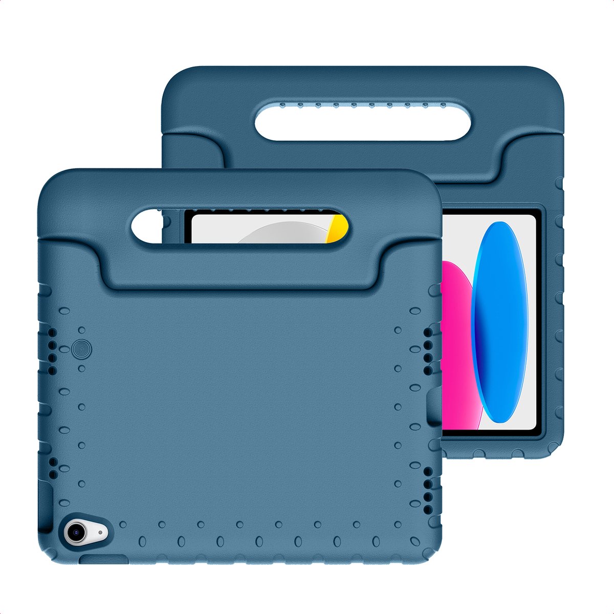 imoshion Tablet Hoes Kinderen - Geschikt voor Apple iPad 11 2025 A16 / iPad 10e generatie (2022) 10.9 inch - Kidsproof Kinder Hoes - Donkerblauw