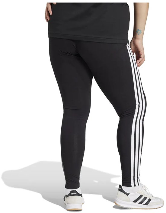 Adidas Sportswear Essentials 3-Stripes Katoenen Legging (Grote Maat) - Dames - Zwart van Adidas — afbeelding 2