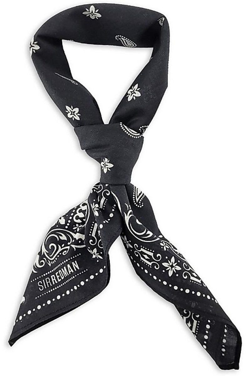 Sir Redman - Sjaals - WORK bandana zwart - zwart / wit