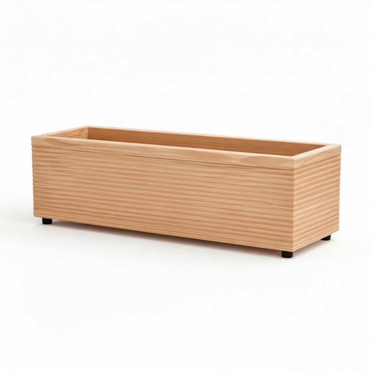 Handgemaakte houten Plantenbak – Voor Balkon, Terras of Tuin – Hout – Natural – 50x17x17 cm – Bloembak – Duurzaam, Weerbestendig & Stijlvol Design