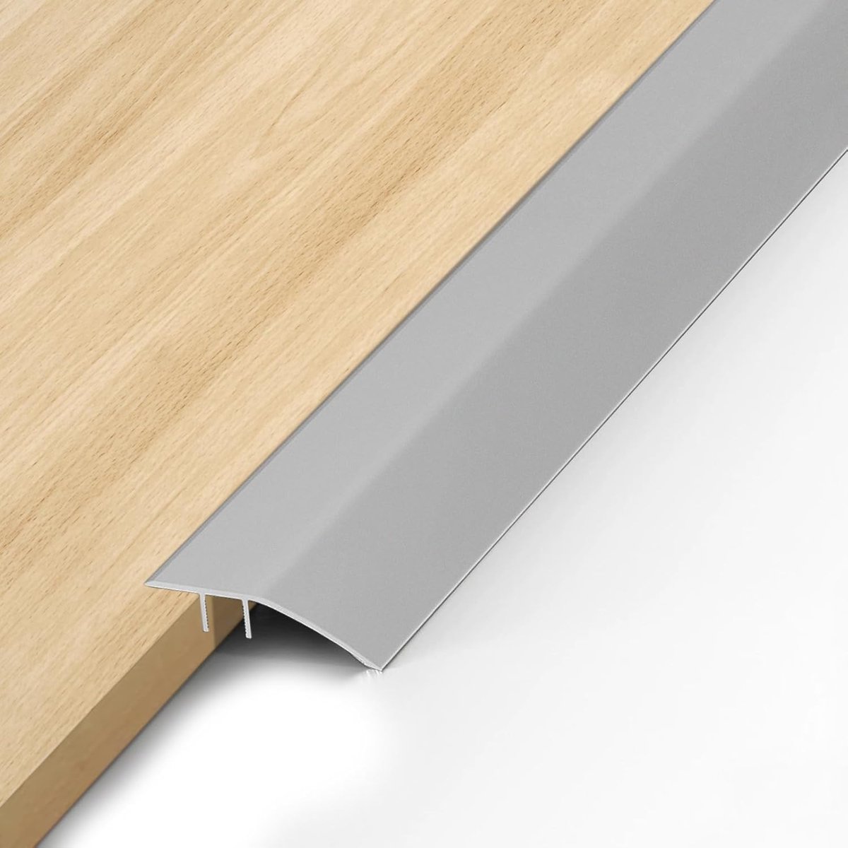 Drempelhelling Aluminium - Overgangsprofiel Vloer - Hoogteverschil Overbruggen - Zelfklevend Profiel - 0.9 Meter Lengte - Mat Zilver