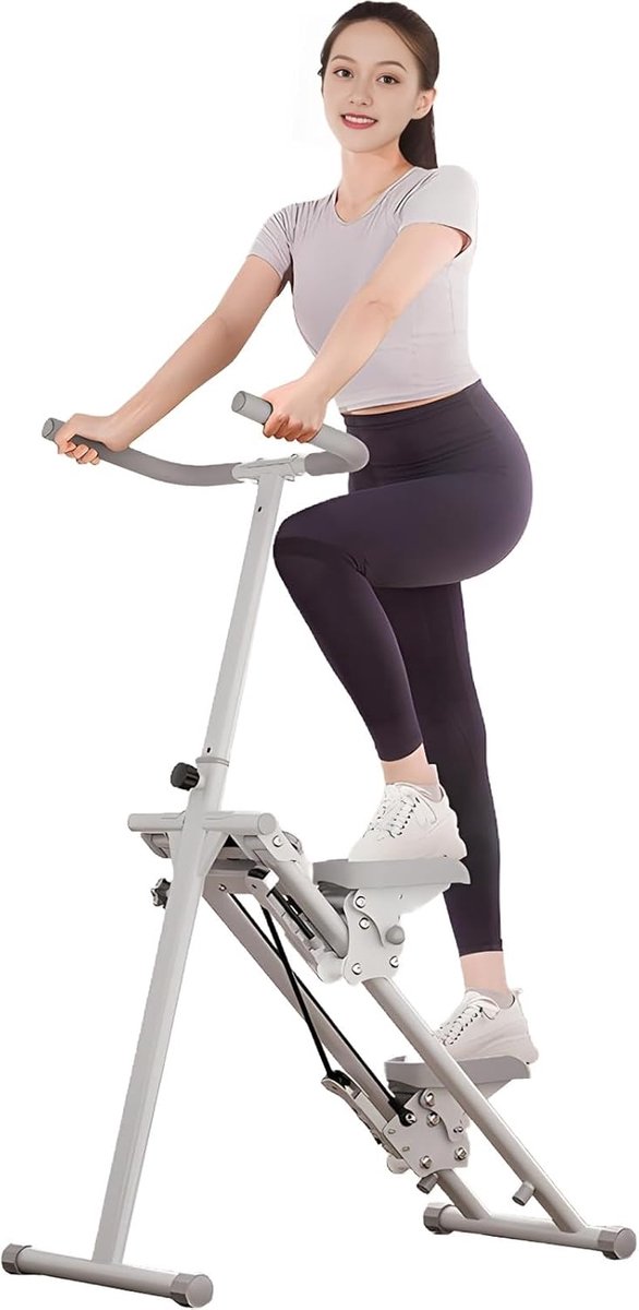 Verticale Klimmachine - Cardio Trainer - Thuisgymnastiek - Volledige Lichaamstraining - Opvouwbaar Ontwerp - Wit