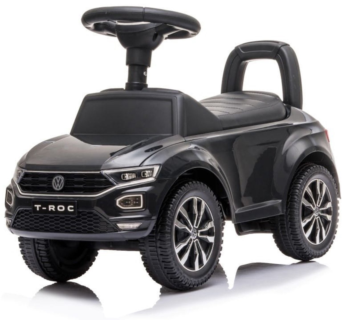 Kinderauto Volkswagen loopauto vanaf 1 jaar met claxon, verchroomde velgen, opbergvak onder de stoel (Zwart)