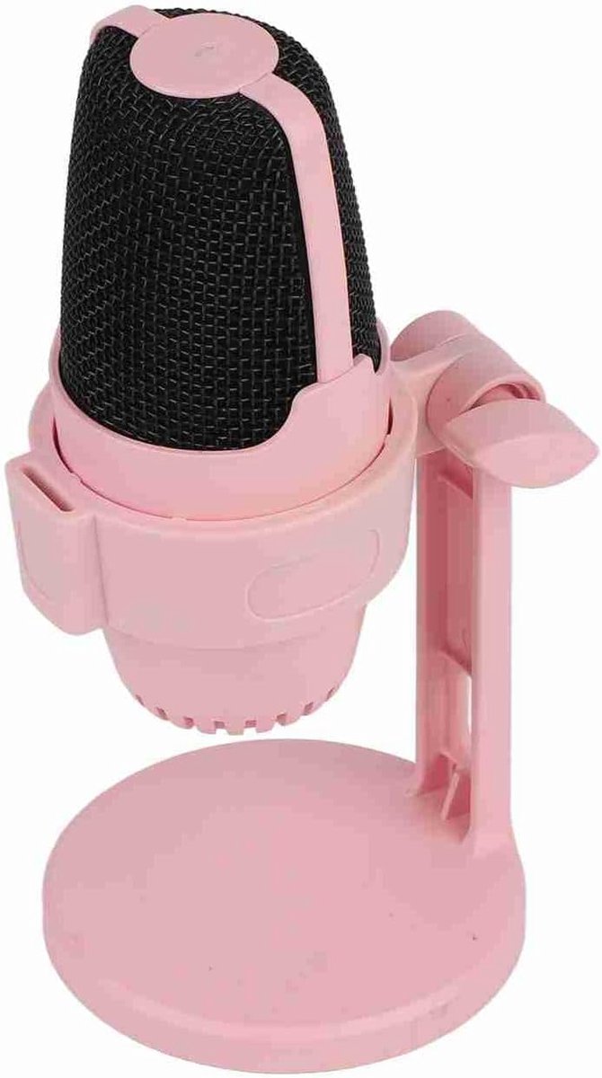 USB Condensator Microfoon - Studio Opname PC - Gaming Streaming - RGB Verlichting - 23x13x9 cm - Roze