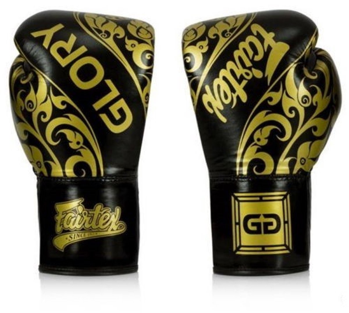 Fairtex BGLG2 Serie - Leren Bokshandschoenen - Zwart - 12oz - Vetersluiting