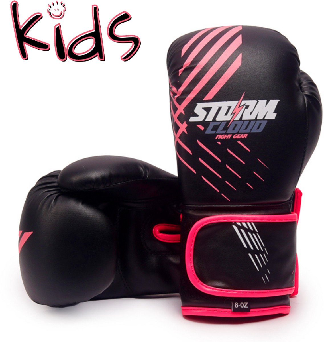 StormCloud Lynx Serie - Bokshandschoenen voor Kinderen - Zwart/Roze - 6oz