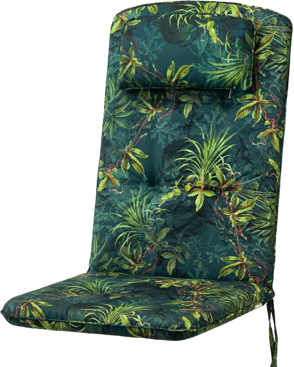 Hobbygarden Benita Groengeel Tuinkussen voor Hoge Rug Tuinstoelen – Waterafstotend, UV-bestendig en Extra Comfortabel
