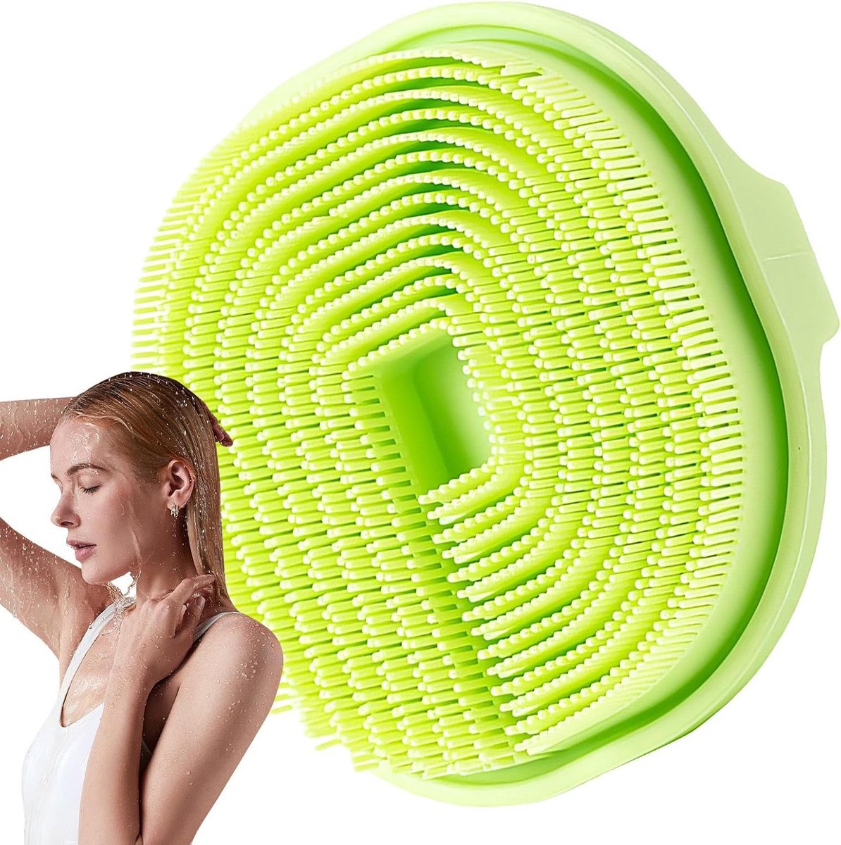 Siliconen Doucheborstel - Lichaamsreiniger Exfoliator - Huidverzorging Douche - Zacht Huidvriendelijk - 10.5 cm Lengte - Rood Blauw Groen
