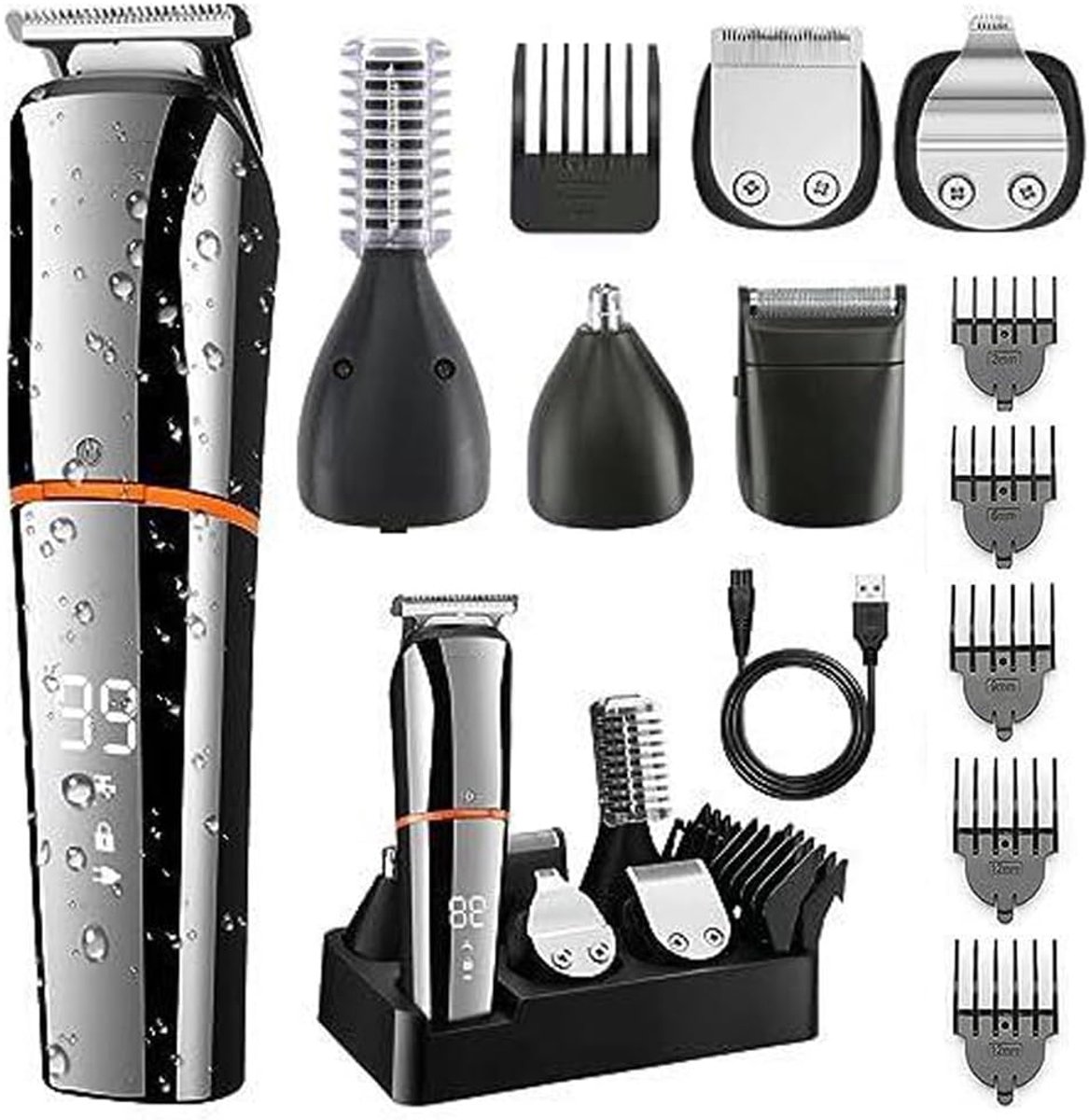 Oplaadbare Tondeuse Set - Elektrisch Trimmer - Persoonlijke Verzorging - 6-in-1 Multifunctioneel - 25 x 18 x 8 cm