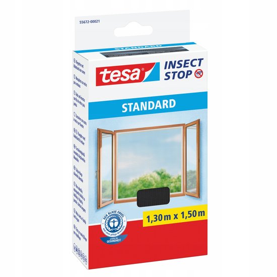 Raamrooster Tesa - Raamrooster - 1,3m x 1,5m - Zwart - Herbruikbaar | bol