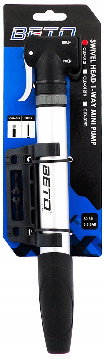 Beto CLD012T Serie - Aluminium Fietspomp - Ruchoma Hoofd - AV/FV/DV Compatibel — afbeelding 2