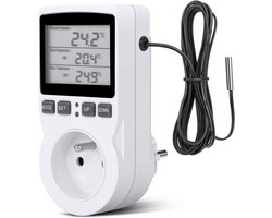Digitale temperatuurregelaar, thermostaatstekker voor verwarming en koeling, LCD-temperatuurregelaar, 200V-250V voor temperatuurregeling in een boerderij.