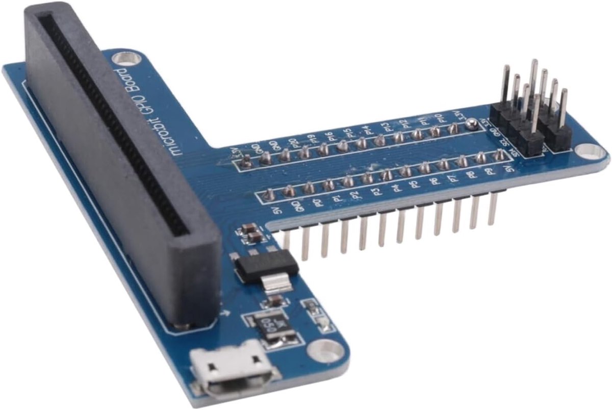 Uitbreidingskaart - Microbit adapter - Programmeren - T-type ontwerp - 655 x 73 mm - Blauw
