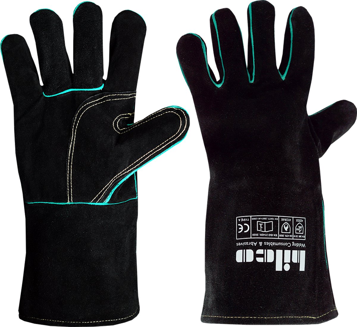 Hilco Lashandschoenen - Maat 10 (XL) & 12 (XXXL) - Gecertificeerd, 100% Suède Leer - Hittebestendig - Gevoerd - BBQ - Handschoenen