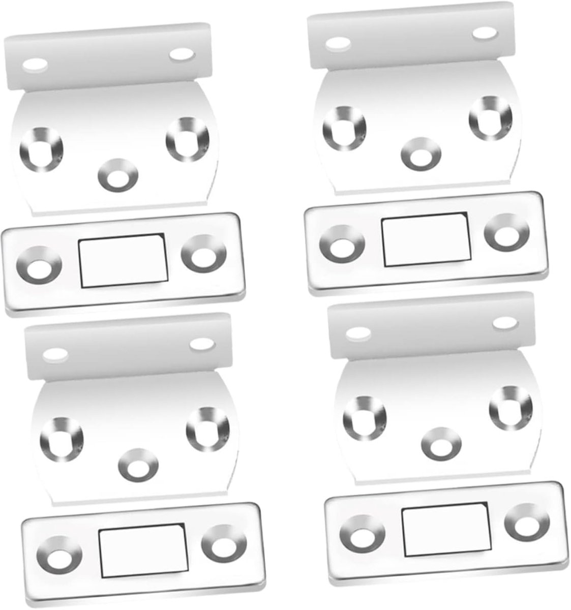 Magnetische Deurmagneten - Verborgen Sluitingen - Kastdeuren Sluiten - Zelfklevende Bevestiging - 41x41x25mm - Zilver