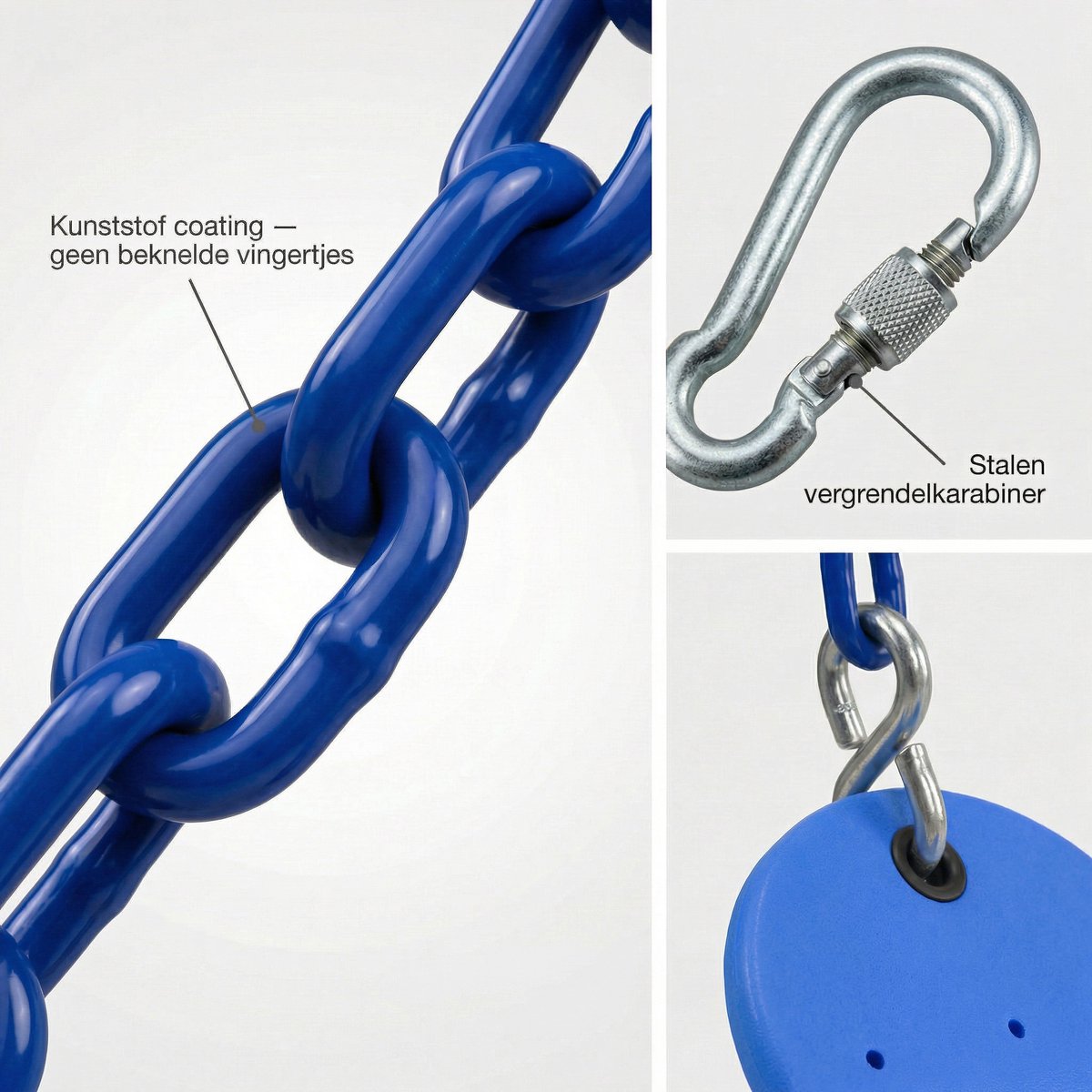 JAXY Schommelzitje - Kinderschommel Buiten - Tot 136 KG - Buitenspeelgoed Jongens, Meisjes & Peuter - Blauw — afbeelding 4