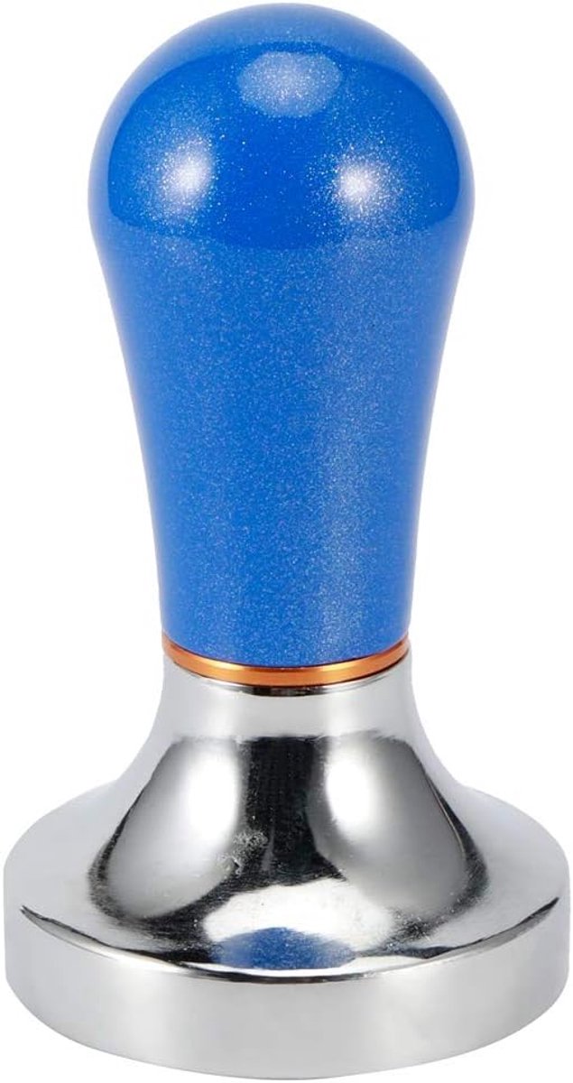 Koffie Stamper - Espresso Accessoire - Thuis Barista - Ergonomische Greep - 57 mm Diameter - Blauw