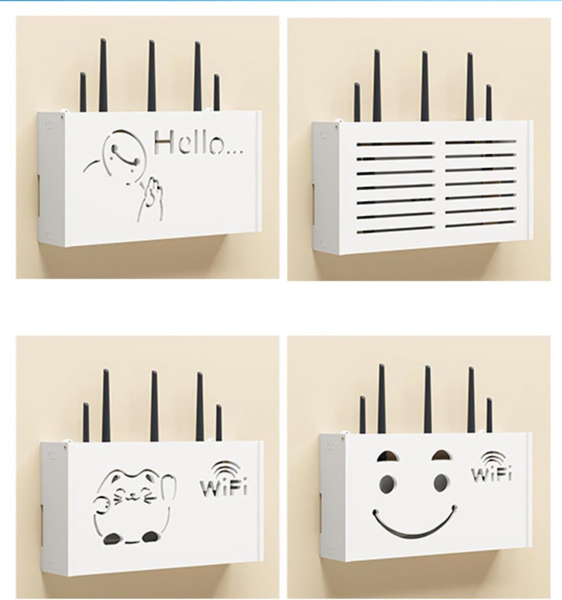 Router Opbergdoos - Kabel Organizer - Draadmanagement - Naadloze Installatie - 22x20x8.5cm - Wit