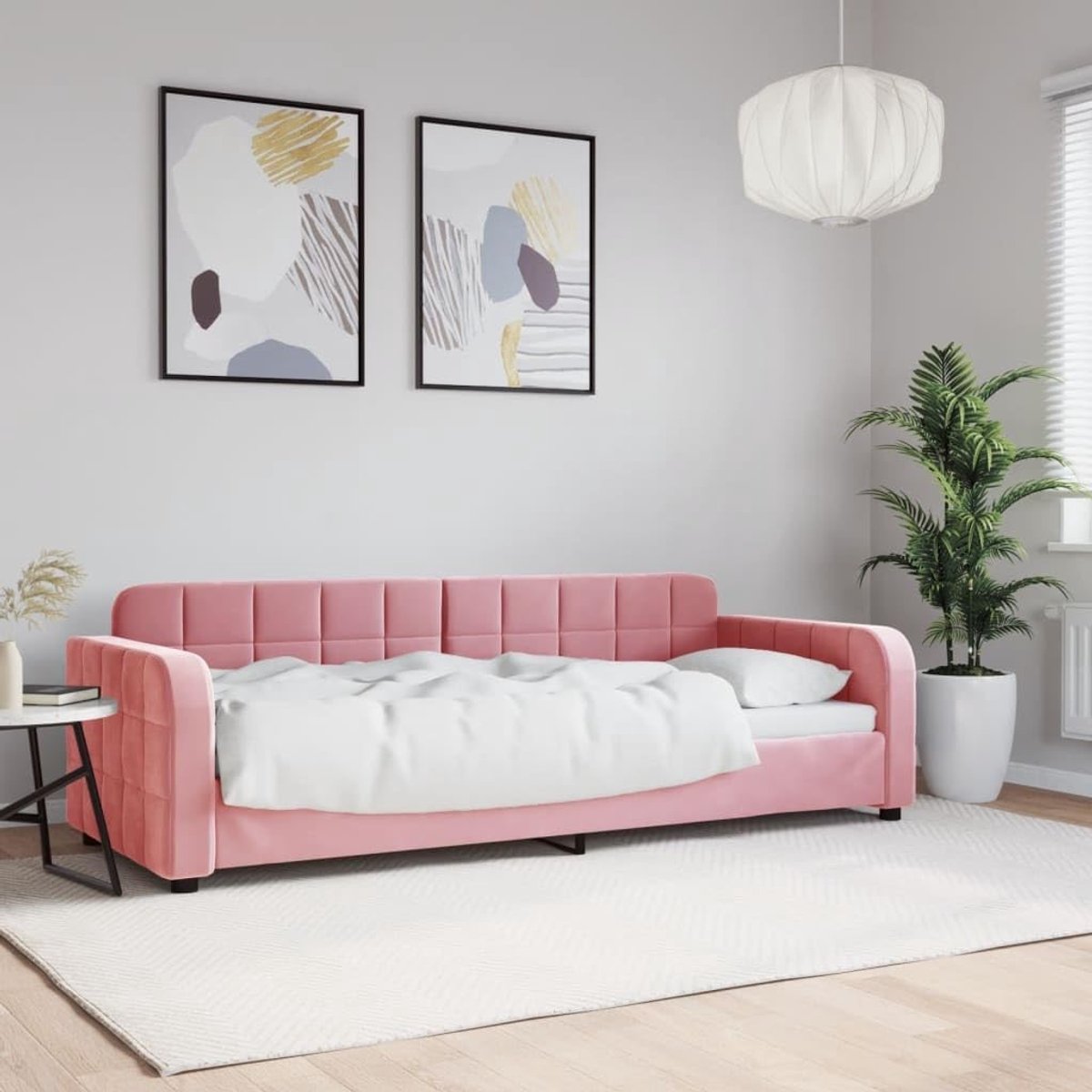 Dagbed - Slaapbank Logeerbed - Zit en Slaap - Uittrekbaar met Logeerbed - 80 x 200 cm - Roze