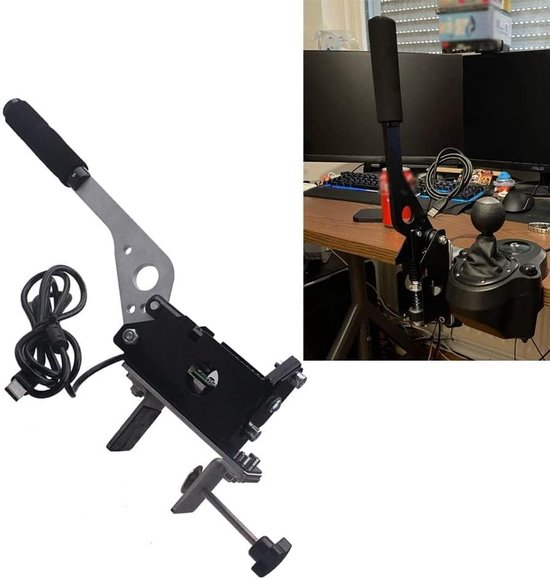 Race Handrem - Simulatie Rem - Gaming Simulatie - Plug and Play - 47cm Lengte - Zwart Zilver — afbeelding 5