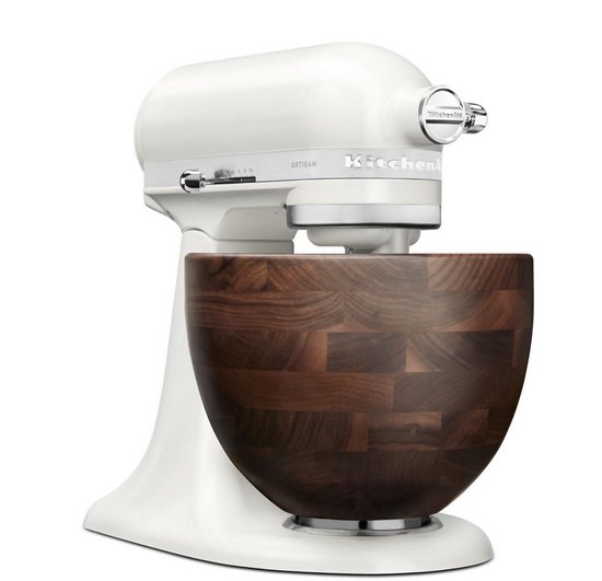 Kitchenaid Artisan 5KSM156WBEPL - Keukenmachine - 4,7L - Wit - Houten Mengkom - 3 Menghaken van KitchenAid — afbeelding 4