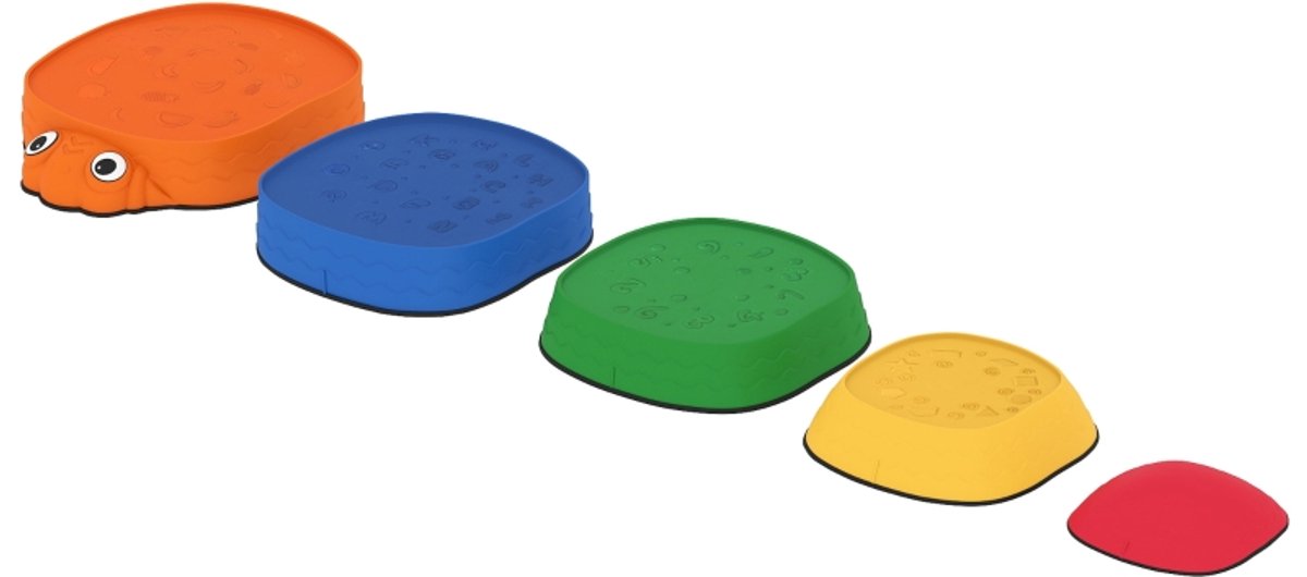 Stapelbare Balanciersteinen voor Kinderen - ROLIPO - 5 Stuks - Antislip Stapstenen - Obstakelparcours voor Binnen en Buiten - Peuters en Kleuters 2-8 Jaar - Motorische Ontwikkeling - Kleurrijk Speelgoed - Stapelbaar Design
