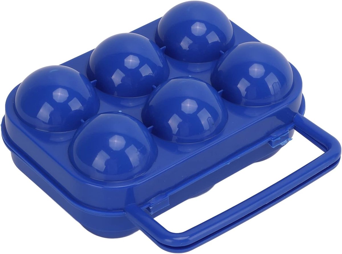 E-Ambar - Draagbare 6-raster Eierdoos voor Camping en Picknick - Eierenhouder Opbergdoos