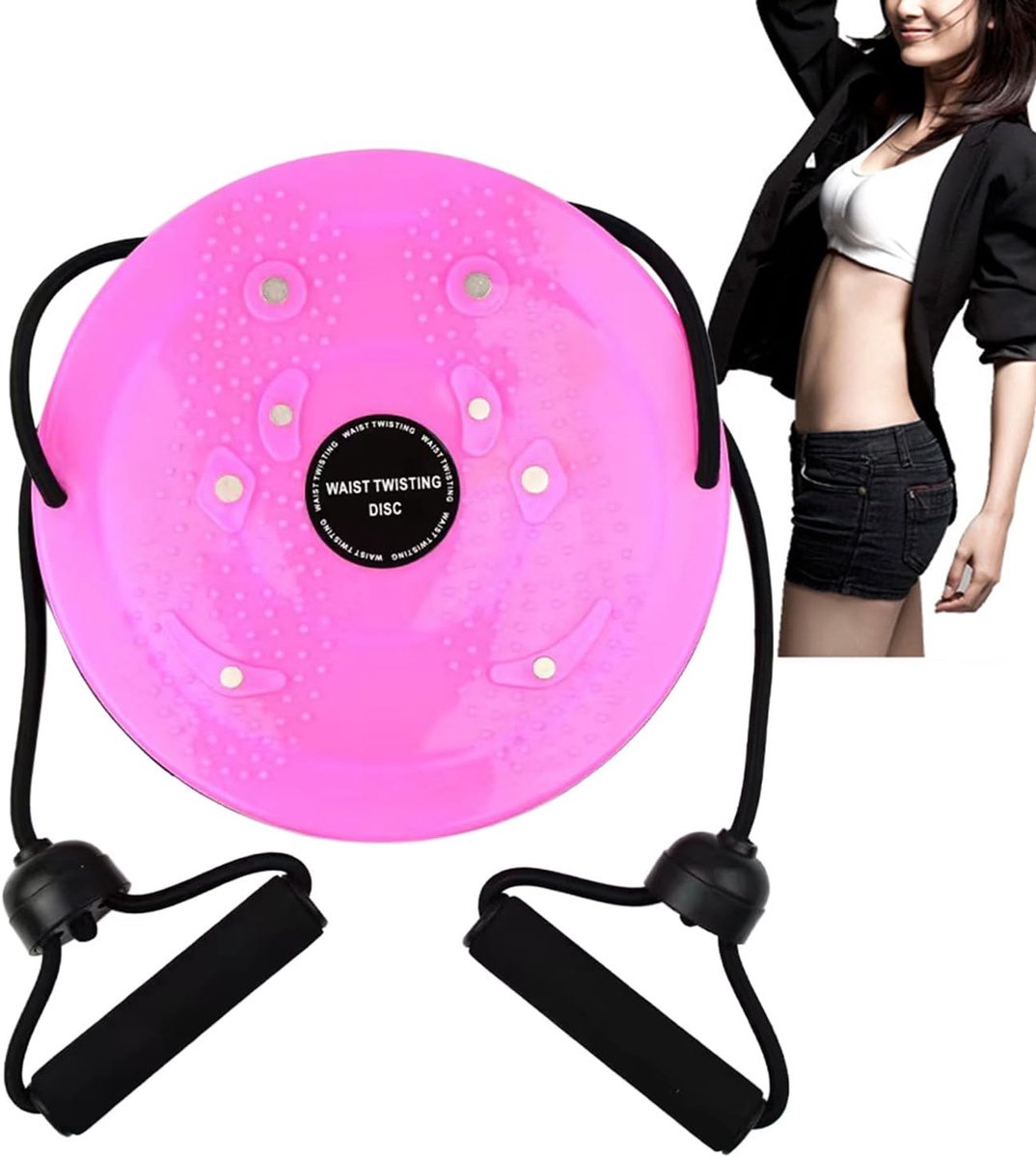 Taille Draai Schijf - Fitness Draaischijf - Taille Vermindering - Met Stabiliteit Touwen - 25 cm Diameter
