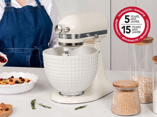 Kitchenaid Artisan 5KSM156CXEPL - Keukenmachine - 4,7L - Porcelein Wit - 3 Menghaken van KitchenAid — afbeelding 5