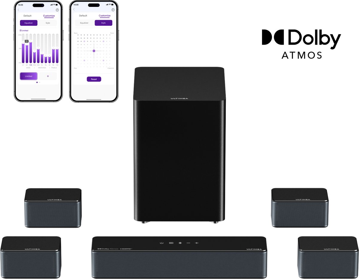 ULTIMEA Poseidon D80 Soundbar 7.1 Zwart met Dolby Atmos - ULTIMEA - €269,99