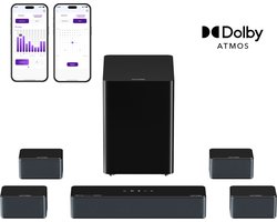 ULTIMEA Poseidon D80 Boom - 7.1 Soundbar voor tv - met Dolby Atmos Soundbar - Draadloze Subwoofer & 4 Surround Speakers