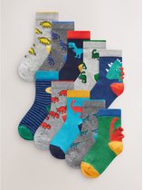 Next - Jongens - Verpakking van 10 paar sokken met hoog aandeel katoen - Blauw