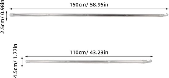 Duw-trekstangen Set - Raamstokken - Dakramen Bediening - Uitschuifbaar tot 150cm - 2 Stuks - Zilver van Merkloos	 — afbeelding 5