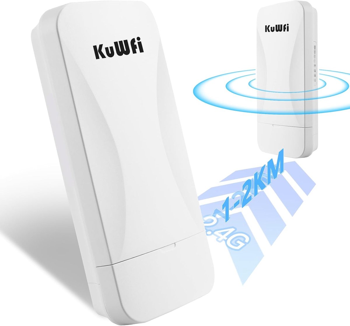 Draadloze Brug - Wifi Repeater Set - Netwerk Uitbreiding - 1KM Transmissie Afstand - 16.8 x 8.6 x 3.9 cm