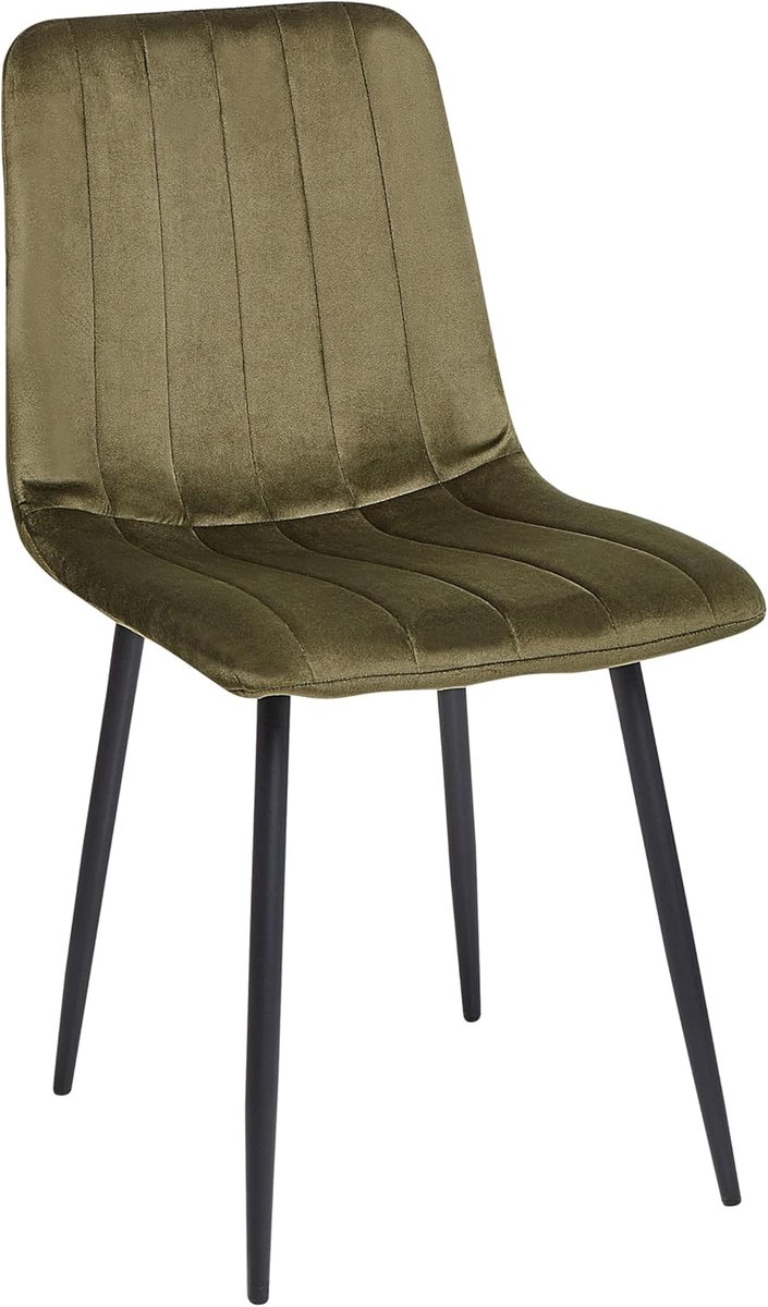 Eetkamerstoelen Set - Fluwelen Stoelen - Moderne Eetkamer - Stevige Ijzeren Poten - 43 cm