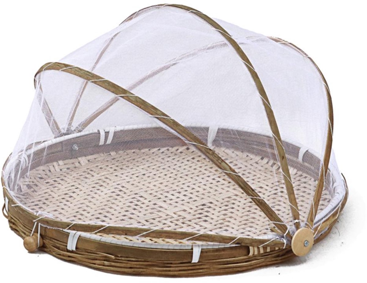 Bamboe Voedselmand - Geweven Serveerblad - Insectenwerend - 1 Stuk - Tuin Patio Picknick