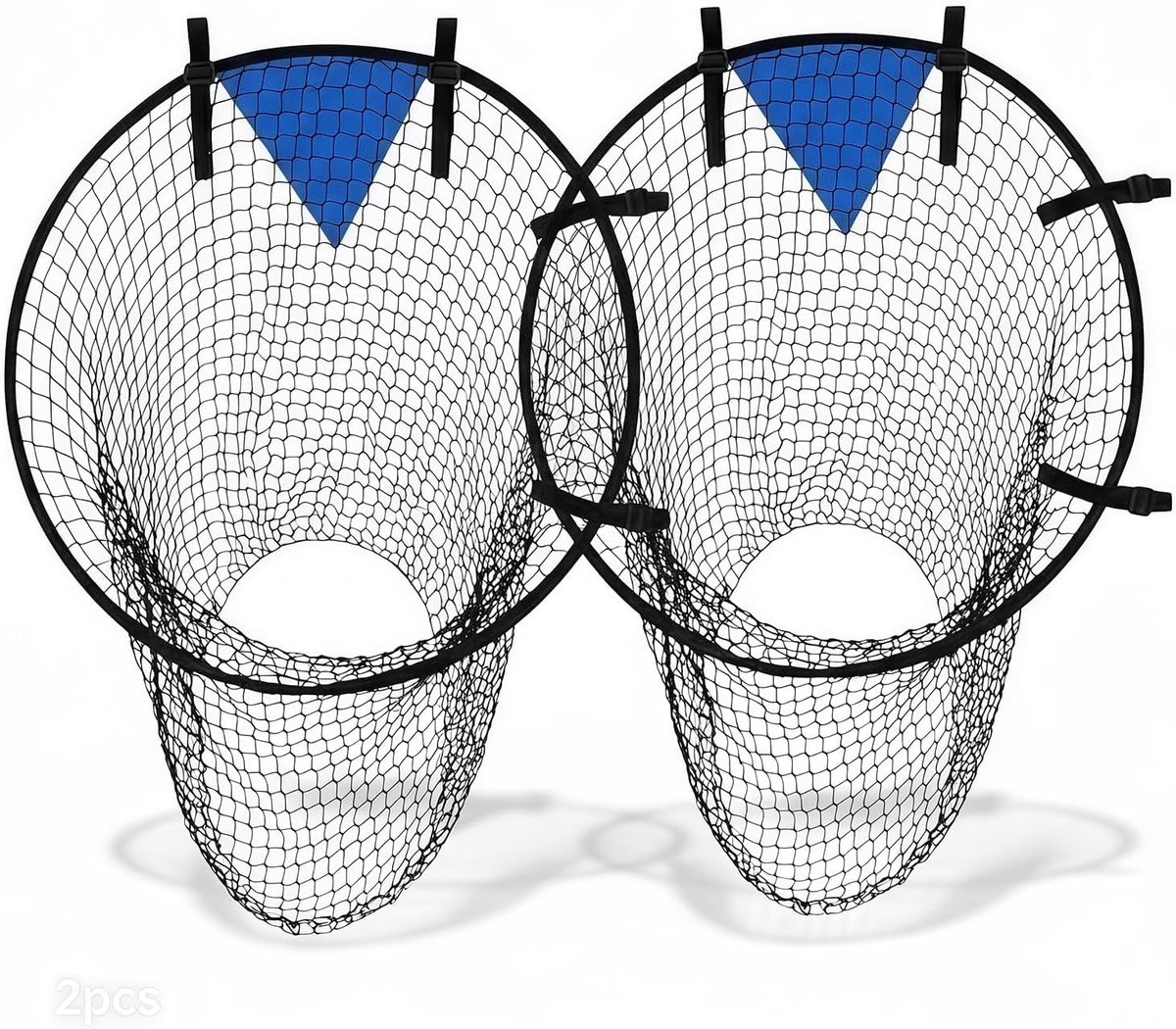 Set van 2 stuks - Voetbaldoelnet - Voetbaltrainingsmateriaal - Doelnet voor schoten in de bovenhoek met verstevigd frame - Diameter 55 cm - Ideaal trainingscadeau voor kinderen en volwassenen