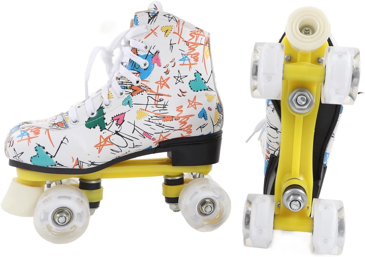 Rolschaatsen Dubbele Rij Schoenen voor skaters Buitenactiviteiten Graffiti ontwerp