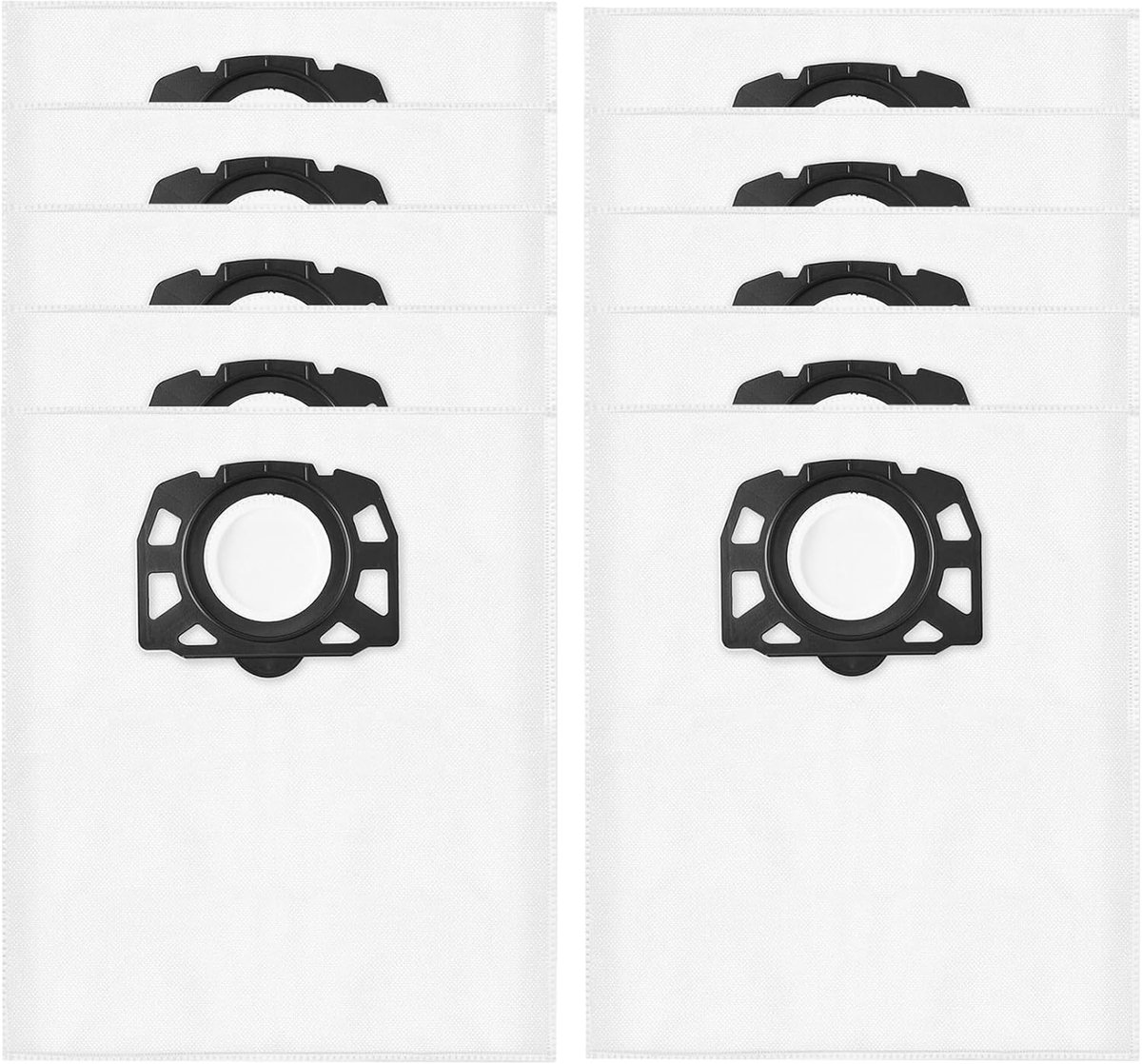 10-delige Stofzuigerzakken Set - Geschikt voor Kärcher WD2 Plus, WD3, WD3S, WD3V & SE4001 - 3-Laags Synthetisch Vlies - Scheurvaste Stofopvangzakken Geschikt voor Bouwstofzuiger - KWD 1/2/3 Onderhoudskit