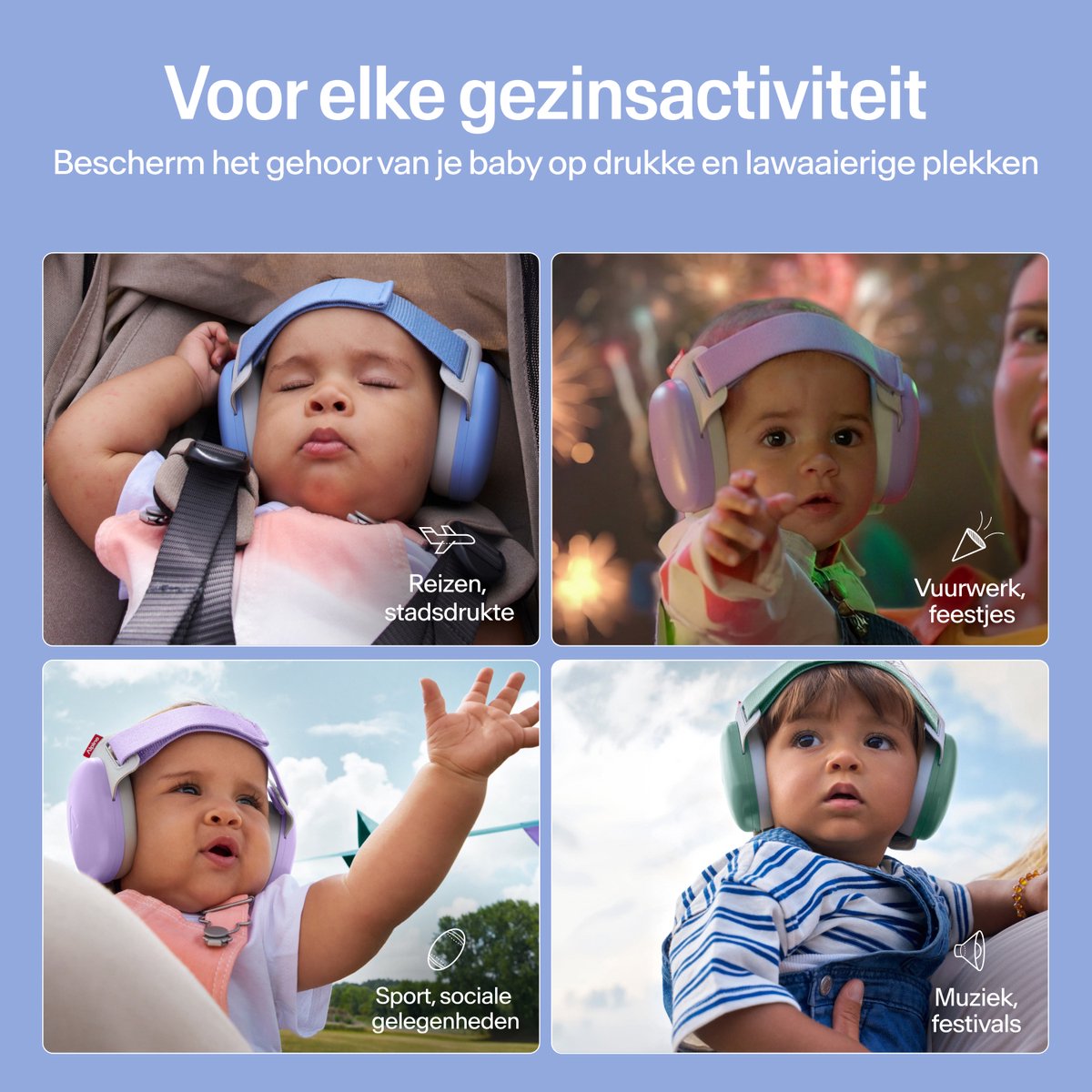Alpine Muffy Baby Comfort (12-48 Maanden) - CE & ANSI Gecertificeerde Koptelefoon Baby - Verstelbare Gehoorbescherming Baby en Kinderen - Unieke Hoofdband voor Veilige & Comfortabele Pasvorm - 24 dB Demping - Denim Blue – foto 8