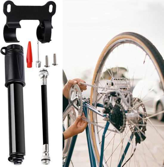 Kleine Fietspomp - Bandenpomp Framepomp - Snel Banden Oppompen - Dubbele Ventielfunctie - Compact Ontwerp - Aluminium — afbeelding 4