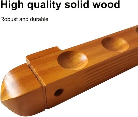 Pool Stick Houder - Biljartstokrek Accessoire - Speelkamer Organisatie - Stevig Hardhout Ontwerp - 27x3x3 cm - Geel van Merkloos — afbeelding 5