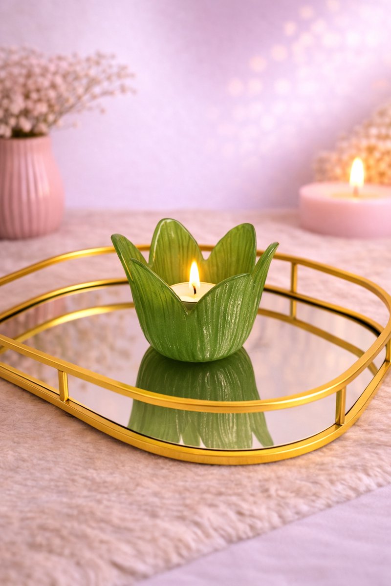 Tulp Waxinelichthouders! | Viva Femme | Kaarsen | Decoratie | Cadeau | Wonen | Groen