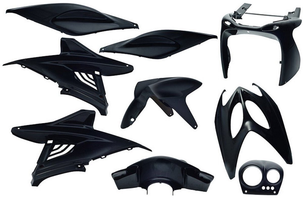 Plaatset Yamaha Aerox tot bj. 2014 9 delig zwart metallic