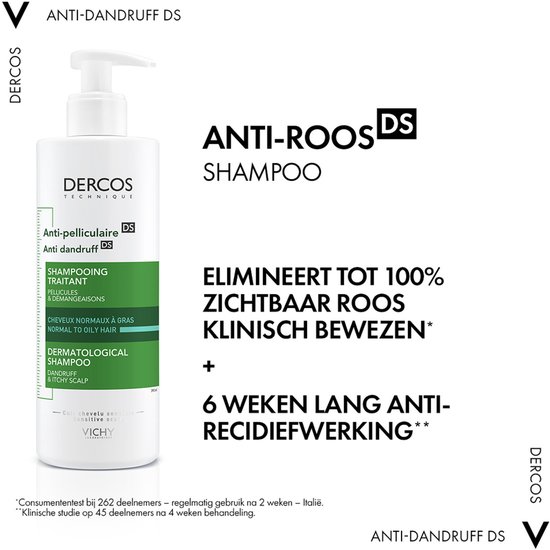 Vichy Dercos Technique Anti-Roos DS Shampoo - Normaal tot Vet haar - 390ml