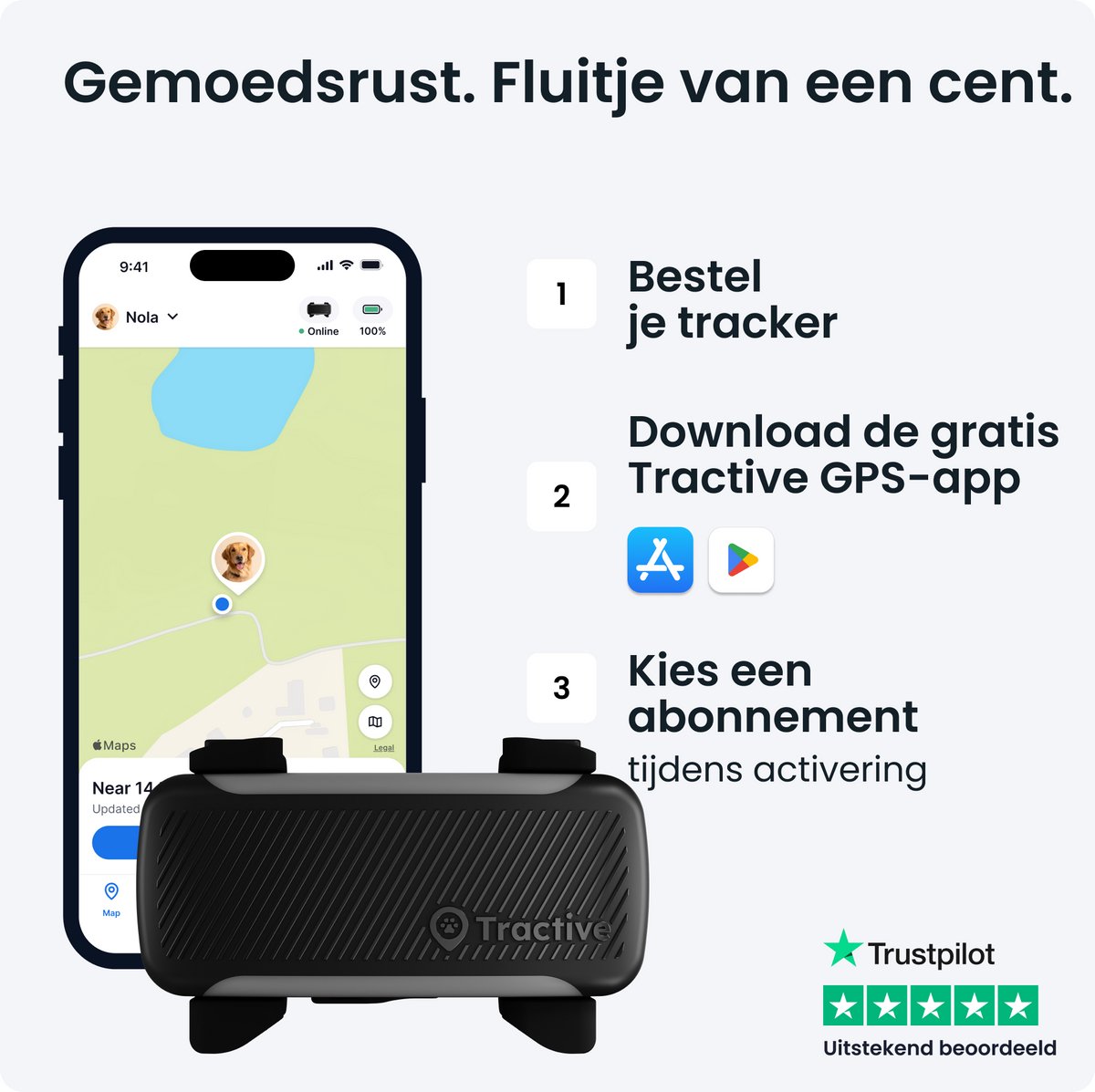Tractive DOG 6 XL – Slimme gps-tracker voor honden met monitoring van vitale waarden en gezondheidswaarschuwingen, 6 weken batterijduur – Zwart thumbnail 3