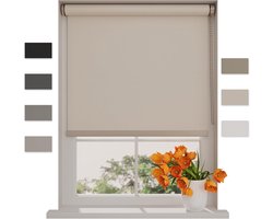 Verduisterend Rolgordijn - Privacy Gordijn - Slaapkamer Raam - Montage Zonder Boren - 160x190 cm - Zandkleur